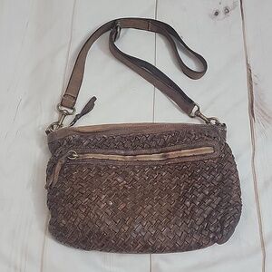 Langellotti Purse Brown Leather Bag from Italy Cross Body or Shoulder Bag
